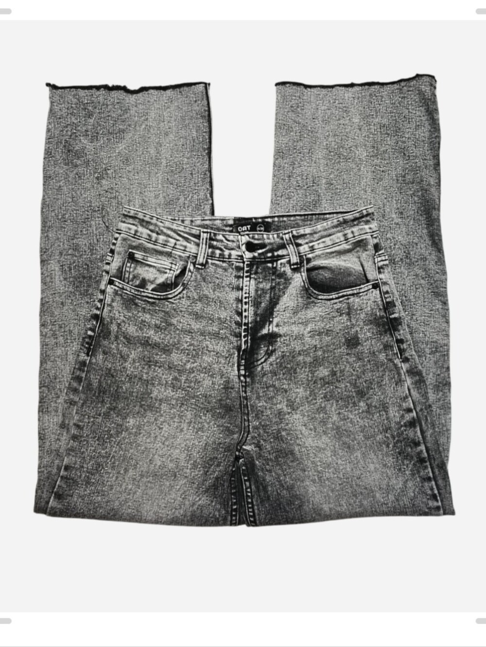 Oat New York High Rise Wide Leg Black Acid Wash Jeans Women's 6/28 Retro 90's